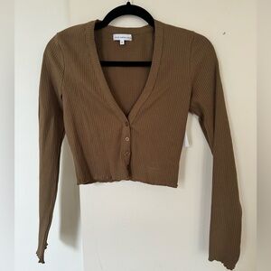 Good American cropped ribbed long sleeve